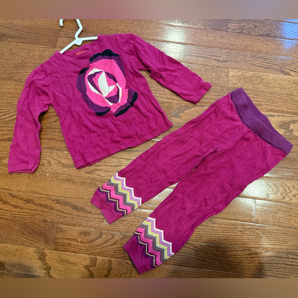 Y2K Missoni for Target magenta Knit Leggings & Sweater Passione Large 2T-3T